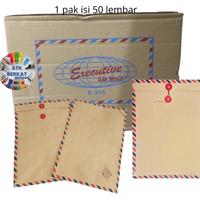

KODE I75R 5 pcs Amplop coklat Folio Tali airmail 31 Executive