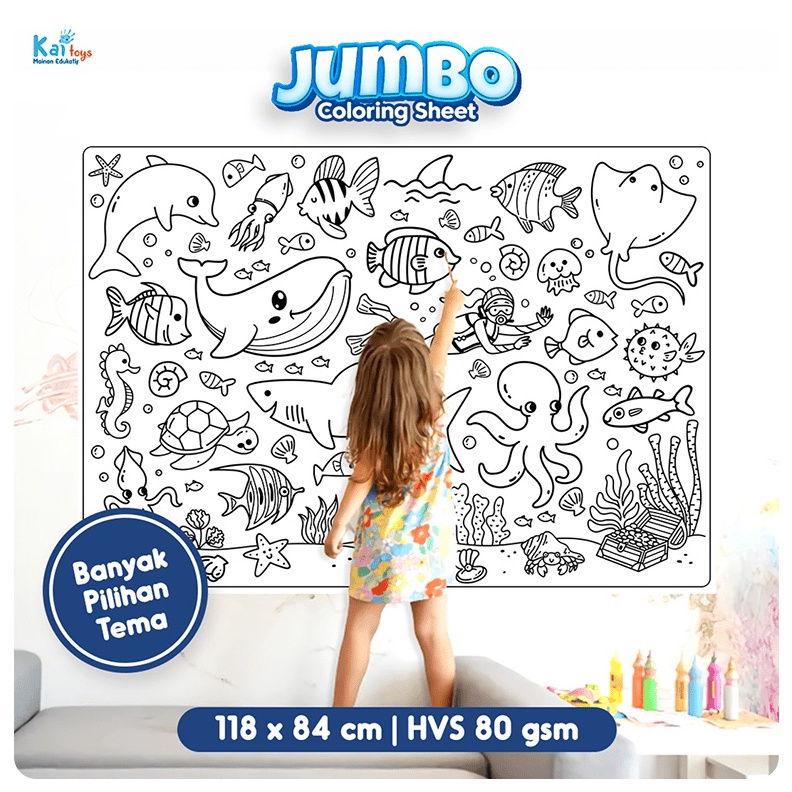 KODE C79V Jumbo Coloring Sheet  Doodle Raksasa A  Giant Coloring Poster  Mainan Anak Kertas Mewarnai