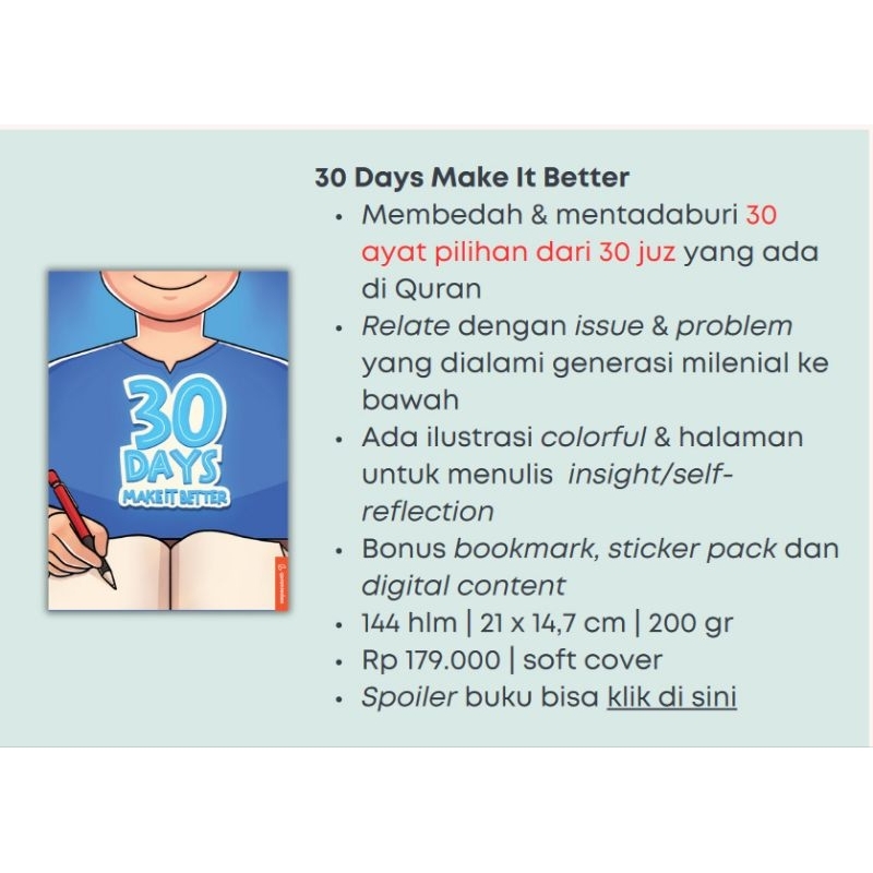 BUKU 30 DAYS MAKE IT BETTER