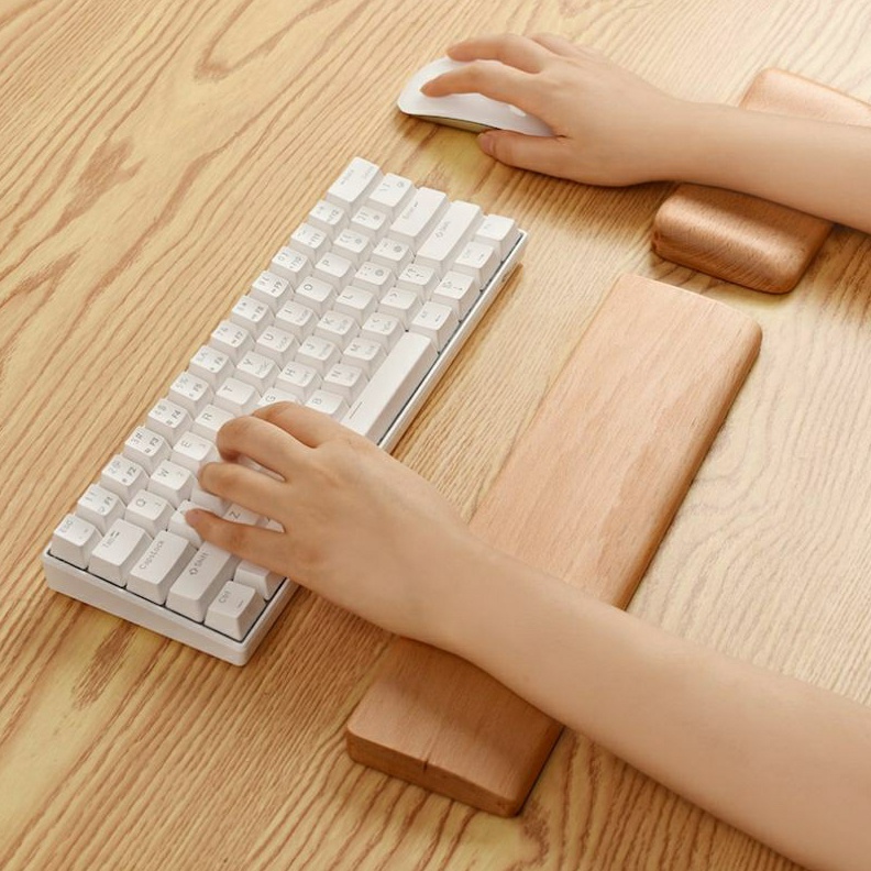 Wooden wrist rest for keyboard Sandaran tangan keyboard kayu Jati Belanda  Tatakan keyboard kayu  Ta