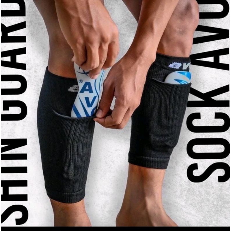 PAKET Deker Kaki/Shinguard/Lakop Sepak Bola Futsal Tidak Timbul AVO ORI