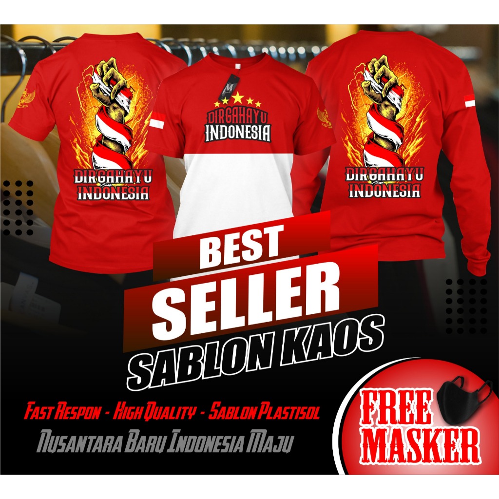 Kaos Merah Putih Agustusan Kaos HUT RI Kaos Kemerdekaan Indonesia Kaos 17 Agustus Baju Agustusan