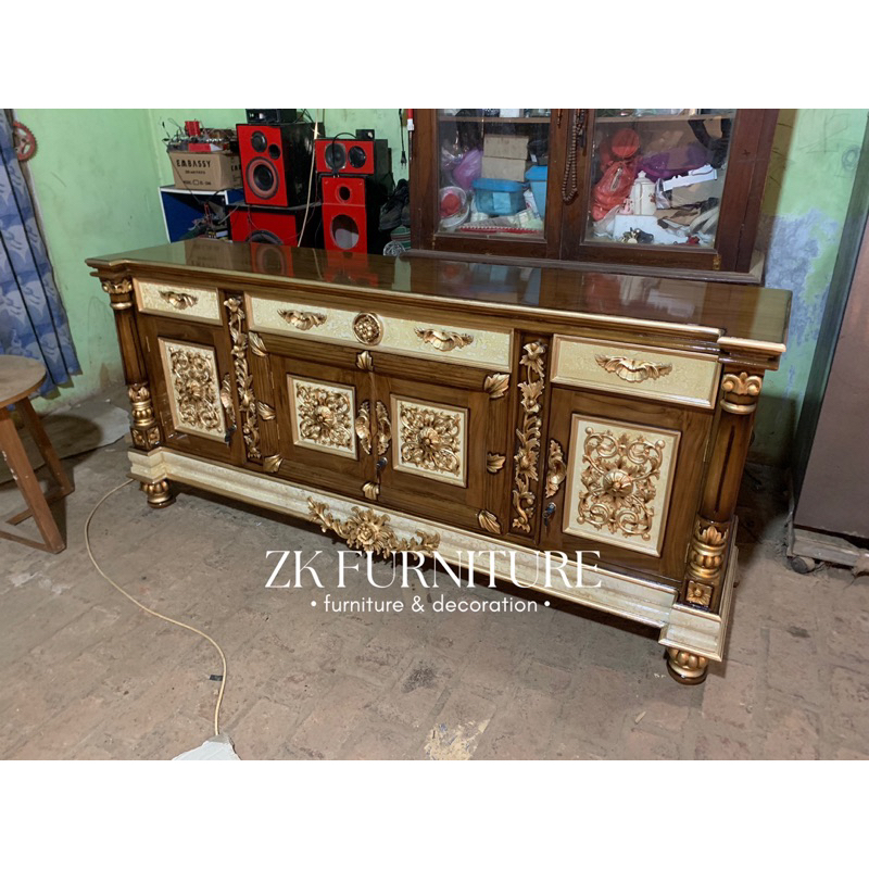 Bufet classic marmer /meja bufet Tv Ruang tamu/Meja bufet Cantik kayu jati/bufet ukir/bufet ukir jep