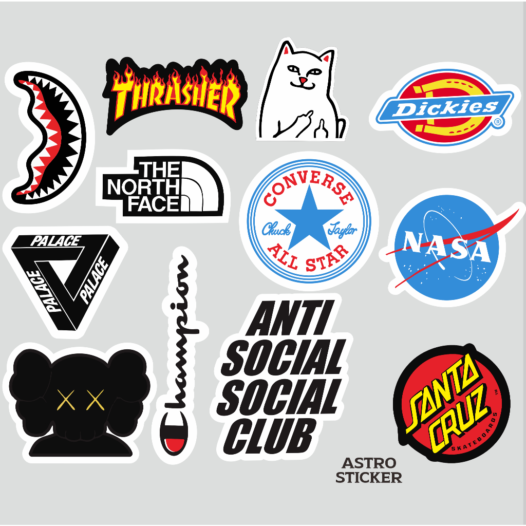 

Sticker Brand Aesthetic 11-13 pc / Sticker Laptop / Pc / For Tumbler / Kulka s Sticker Aestetic Hypebeast For Tumbler, Casing Hp, Pc, Casing Laptop, Cover Buku, Motor, Mobil, Lemari, Jendela, Cermin