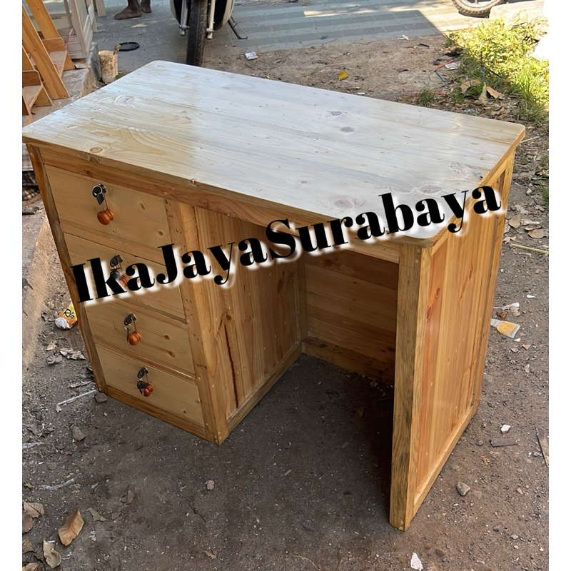 Meja laci jati belanda | Meja kantor kayu jati belanda | Meja jati belanda
