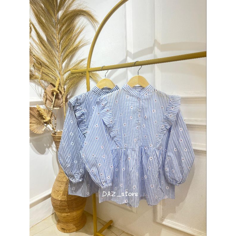 Alana Kemeja salur zara motif bunga | ALANA SHIRT