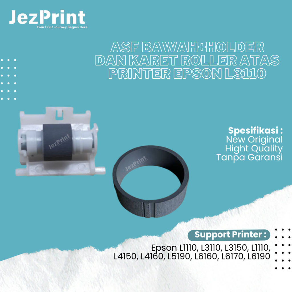 ASF Roller Bawah dan karet atas Epson L1110 L3210 L3110 L3210 L3216ASF Roller plus holder 1set