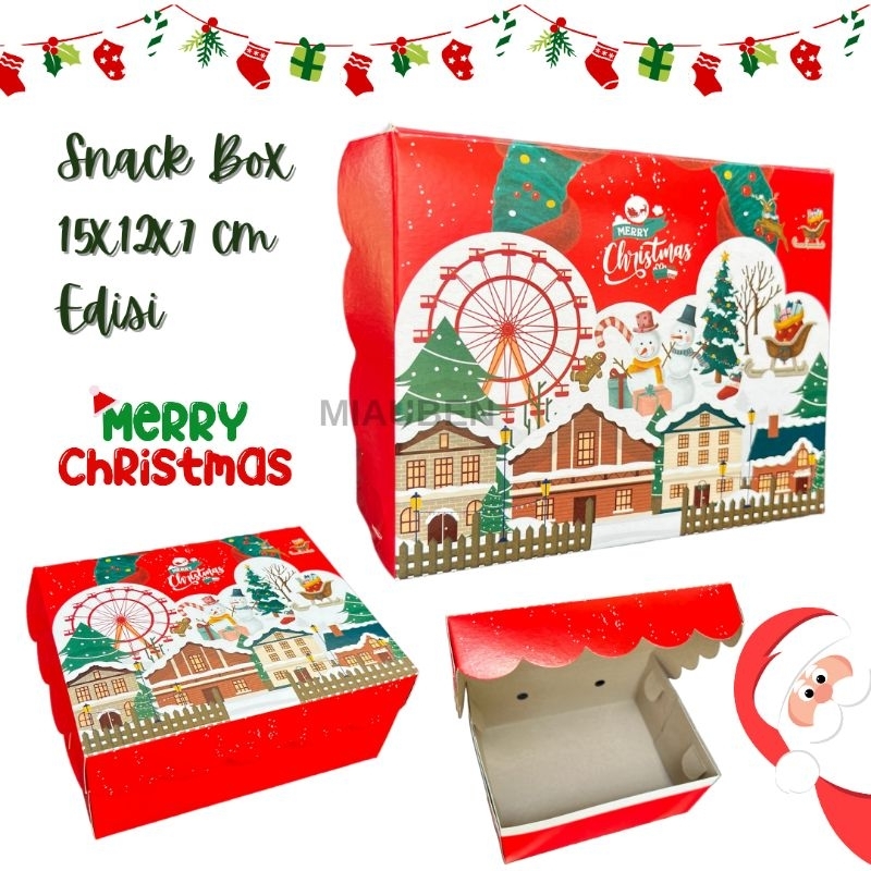 

isi 10 kotak snack 15x12x7cm edisi natal kotak hampers christmax xmas
