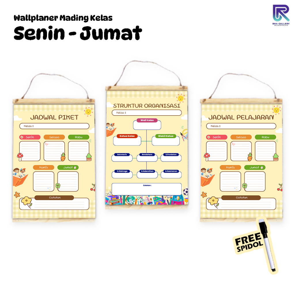 

RHA GALLERY Planner Sekolah Jadwal Pelajaran Kelas Siswa Blue Wipe And Clean List Jadwal Tulis - Tema Yellow