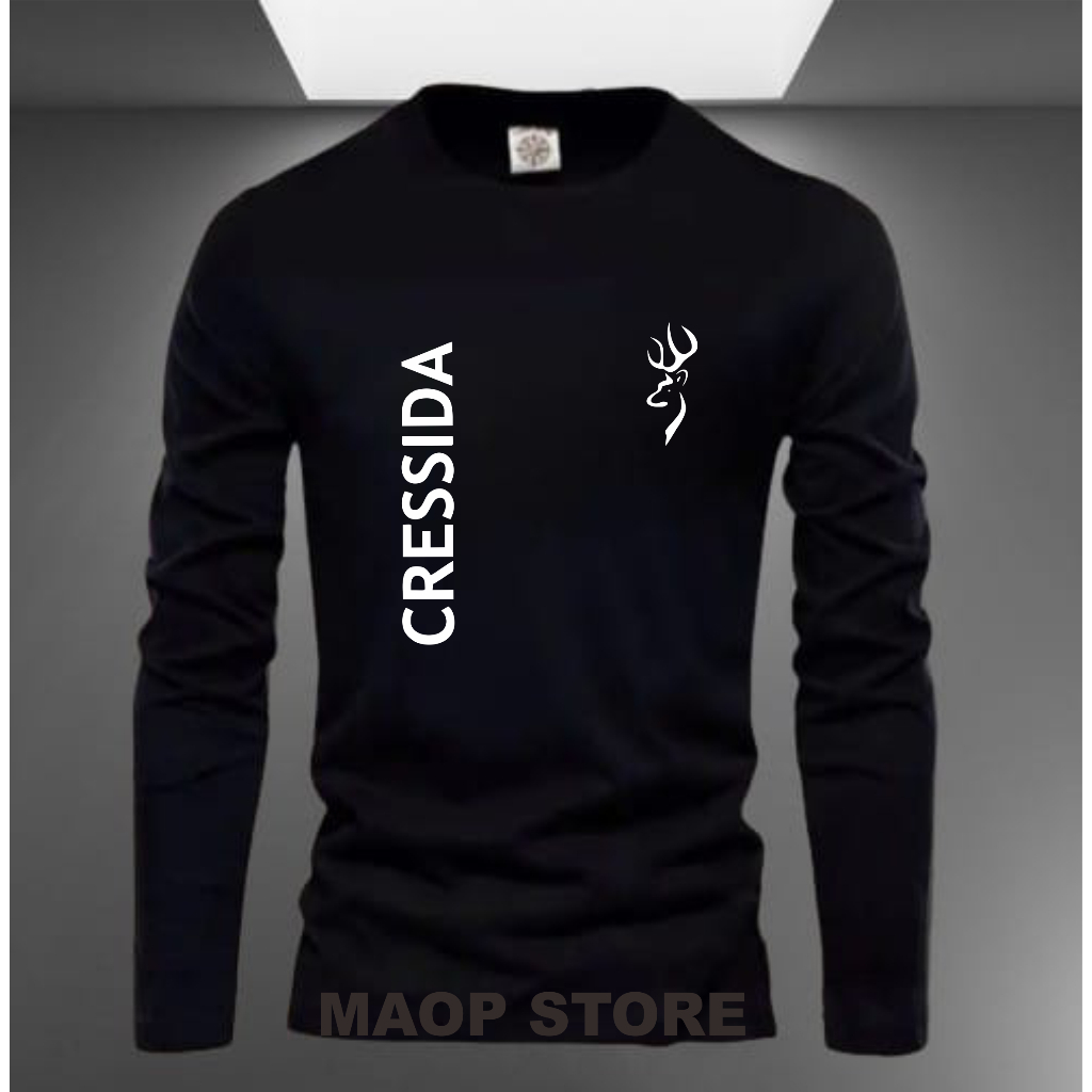 Kaos Lengan Panjang Koas Pria Wanita Kaos Distro Lengan Panjang CRESSIDA Kirikanan White