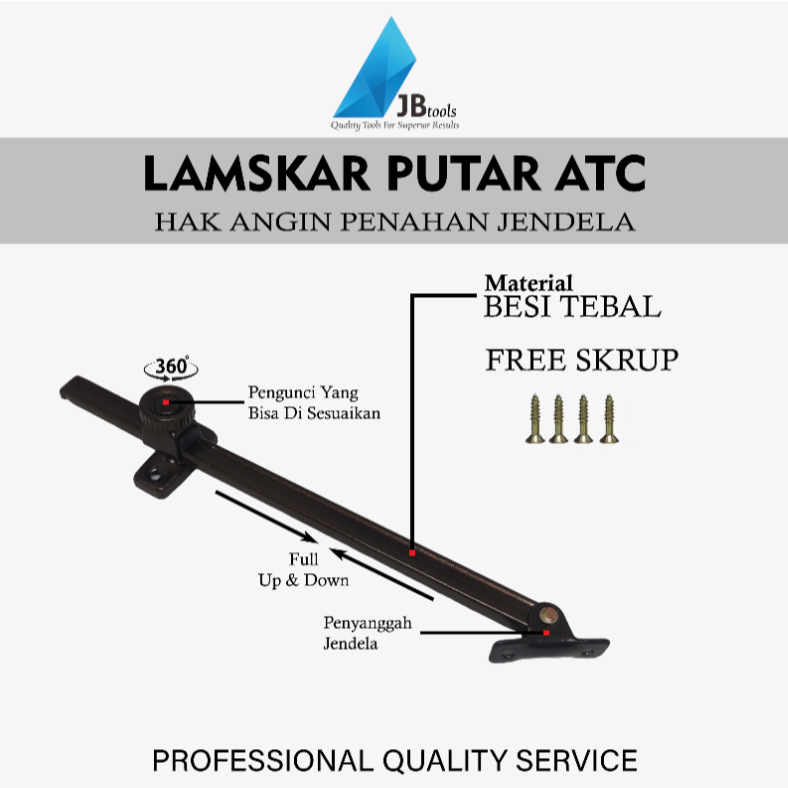 Hak Angin / Lamskar Putar ATC / Penahan Jendela