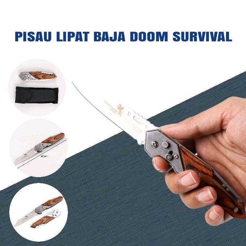 Pisau Lipat Baja Doom Blade Survival Pisau Tacticall Hunting