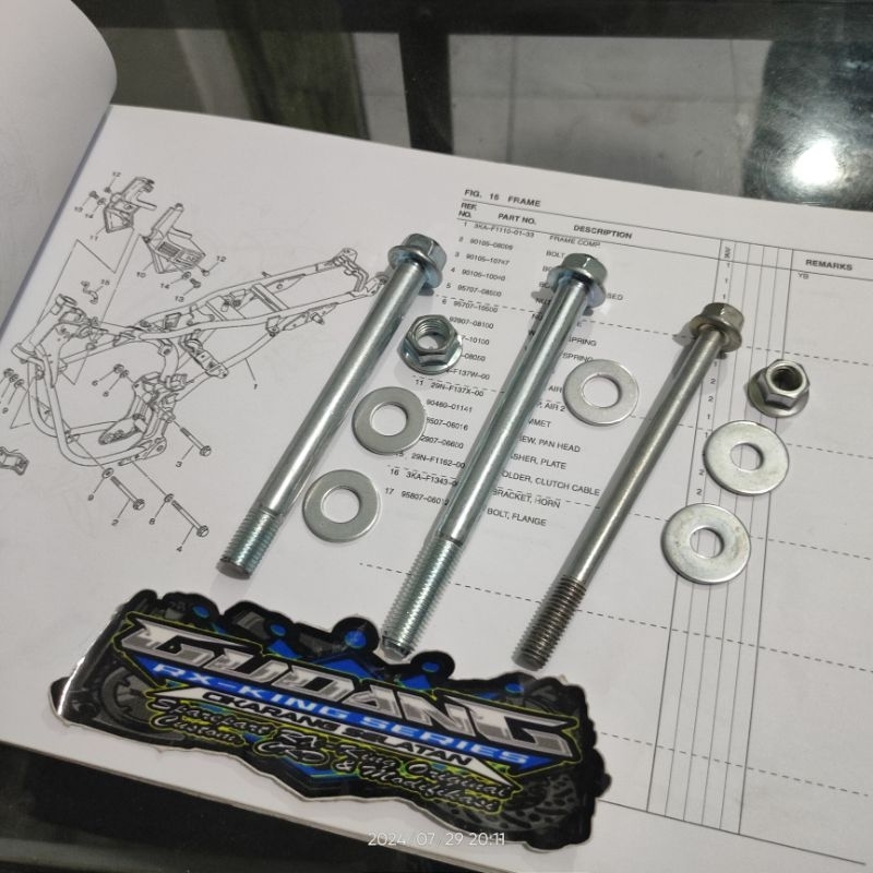 Baut Mounting Monting Baut As Rangka Rx King RXS RX spesial universal Tinggal Pasang