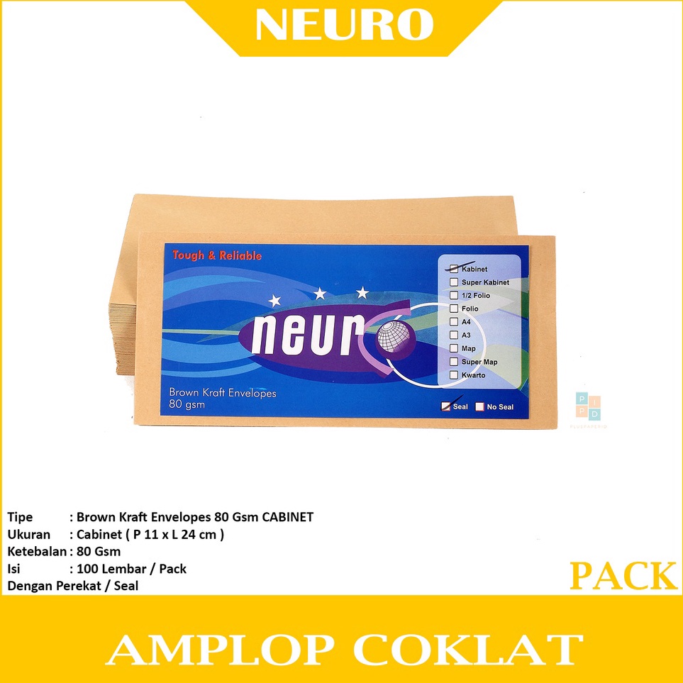 

KODE N8P NEURO Amplop Coklat Ukuran Cabinet Seal Pack