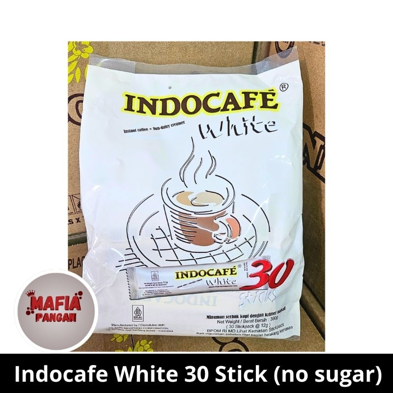 

Kopi Indocafe White 30 Stick (kopi + krimer) tanpa gula