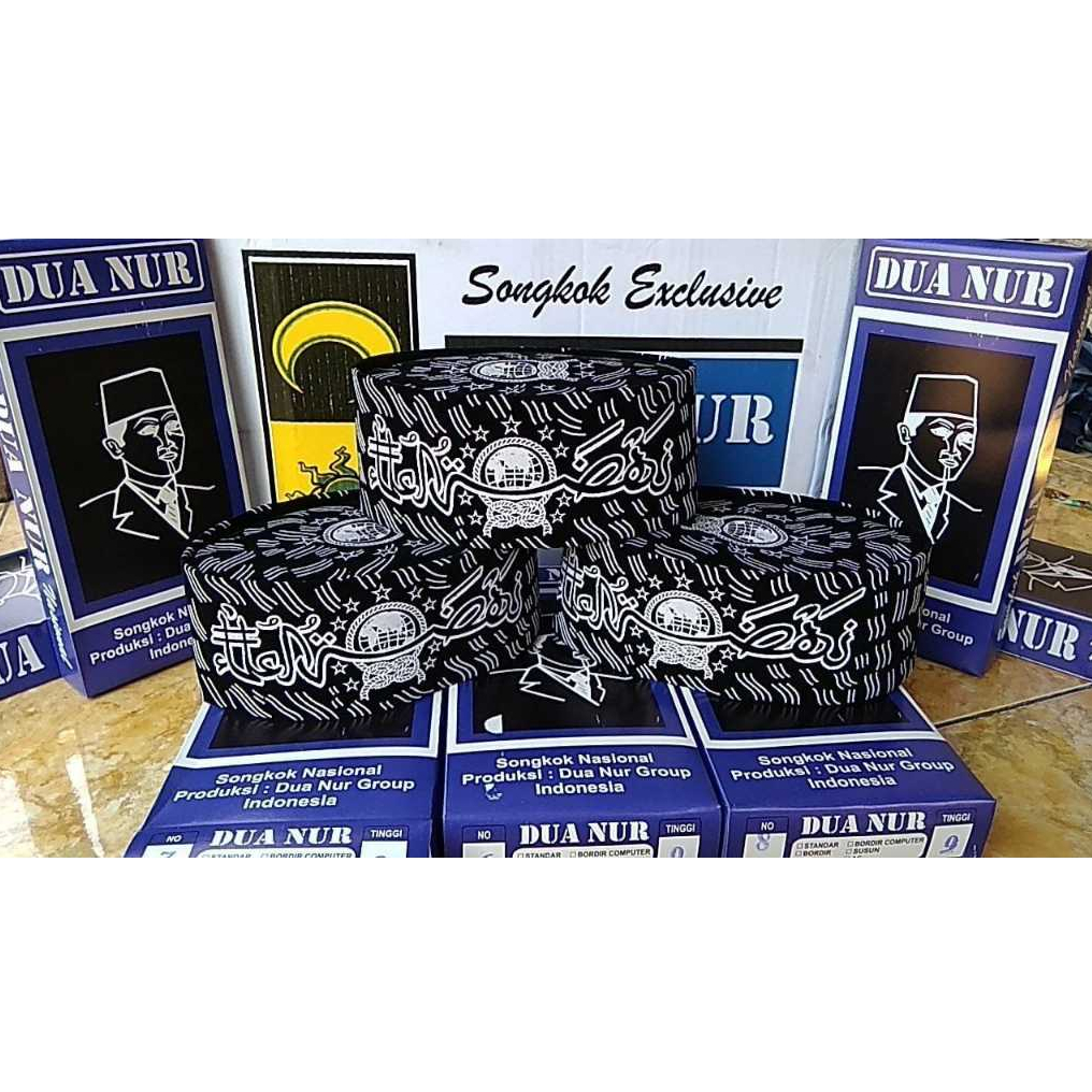 Songkok hitam Peci songkok hitam motif bordir