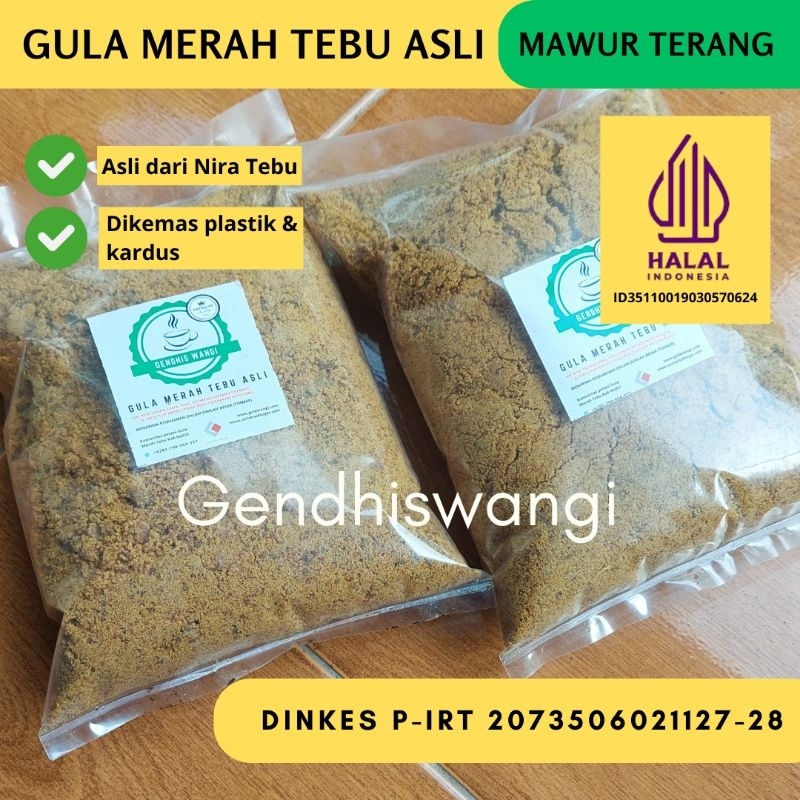 

GENDHISWANGI-GULA MERAH TEBU MAWUR KERING (DARI TEBU IJO) 1kg - UNTUK COOCKIES-ECO ENZYME DLL