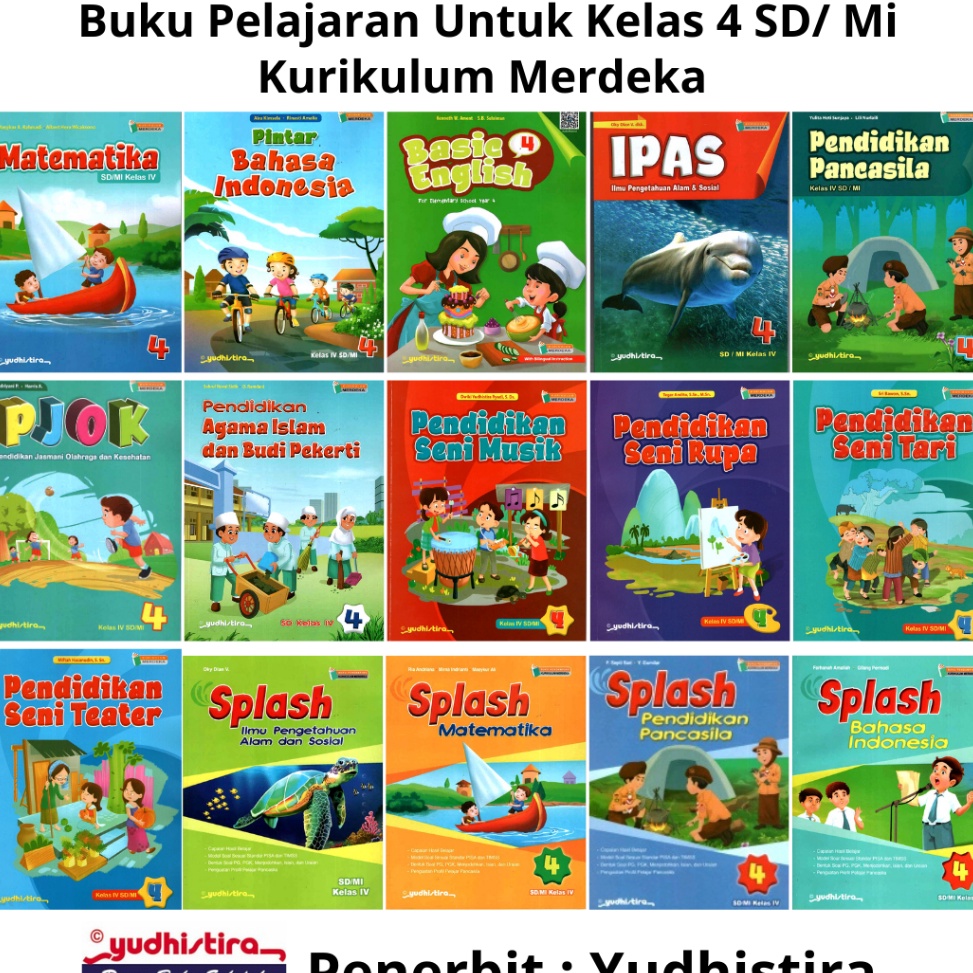 KODE D16R Yudhistira  Buku Pelajaran Kelas 4 SDMi Kurikulum Merdeka Penerbit Yudhistira