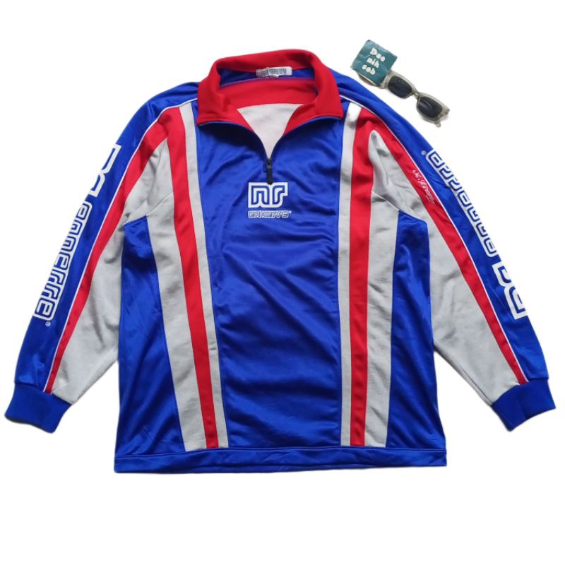 Ennerre by goldwin halfzip tracktop tracksuit windbreaker sport jacket Jaket atasan back hit big log