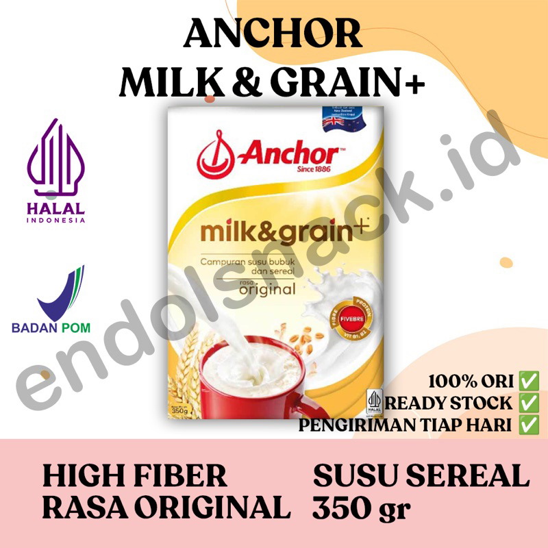 

Anchor Milk & Grain Susu Keluarga Original 350g - Susu Bubuk Sereal Cereal | Sarapan Breakfast