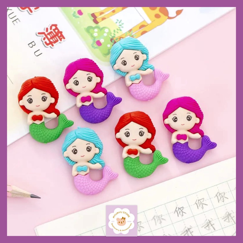 

Penghapus Karakter Putri Duyung 3D Eraser Mermaid Lucu Unik Cute Murah