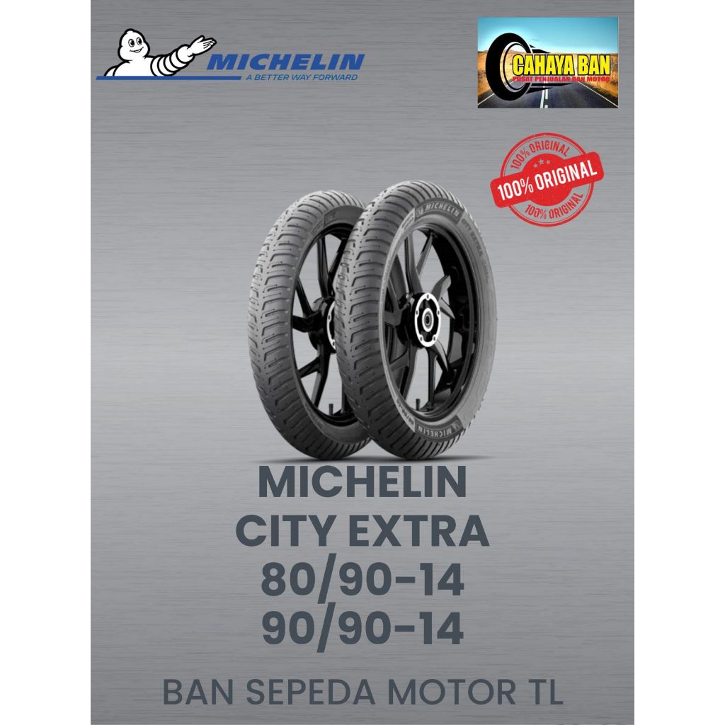 BAN LUAR TUBELESS MICHELIN CITY EXTRA RING 14 80/90-14 90/90-14 VARIO 110 125 150 SCOOPY OLD TL