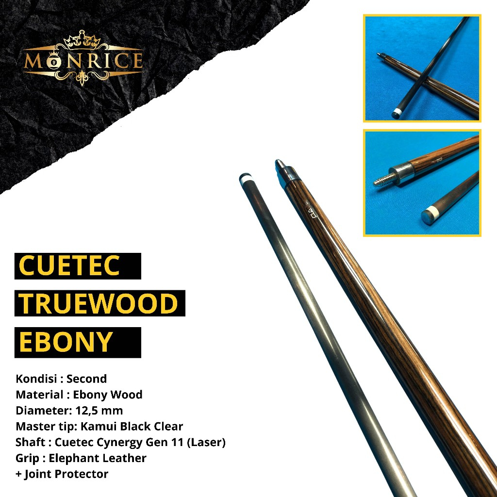 Second Stick Billiard Cuetec Truewood Ebony