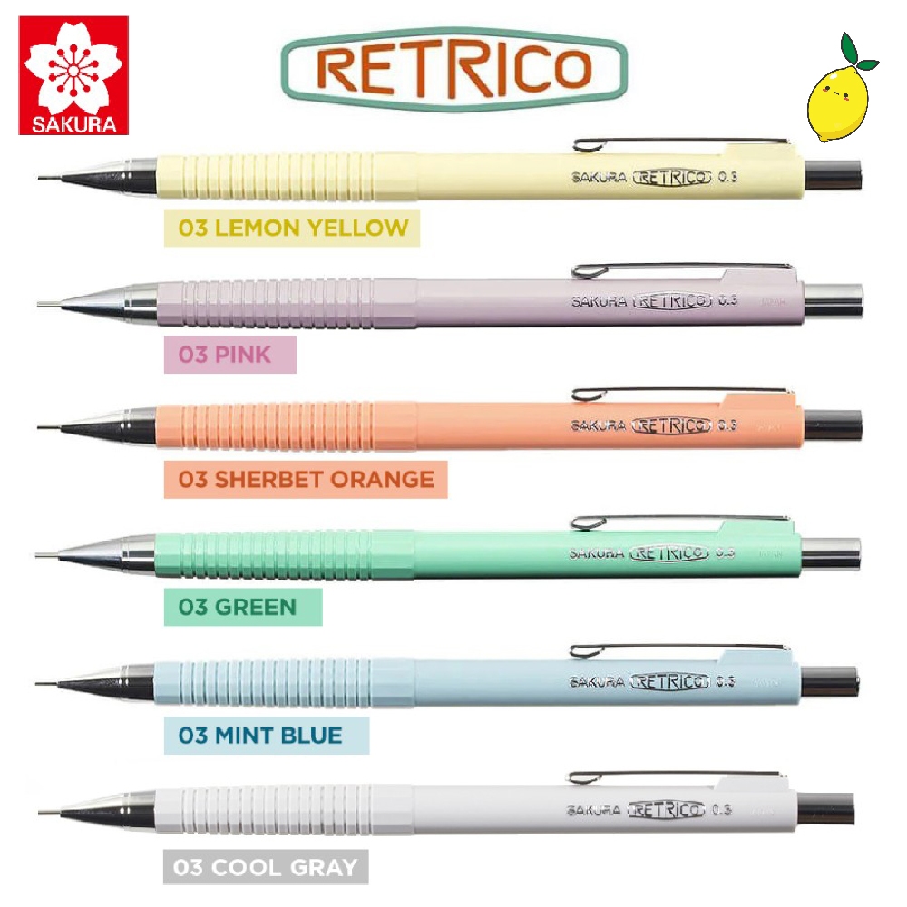 

Pensil Mekanik/ Mechanical Pencil Sakura Retrico 0.3 & 0.5