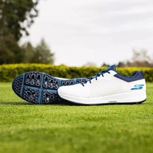 Skechers Go Golf Elite 5 Shoes White/Navy 100% Original - Sepatu Golf Pria Branded