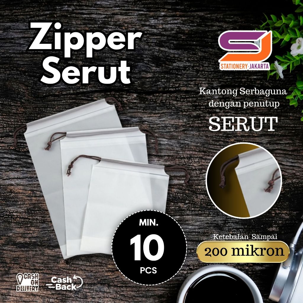 PLASTIK SERUT Polos Anti Air Tas Travel Pouch Organizer Bag Serbaguna Transparan Buram