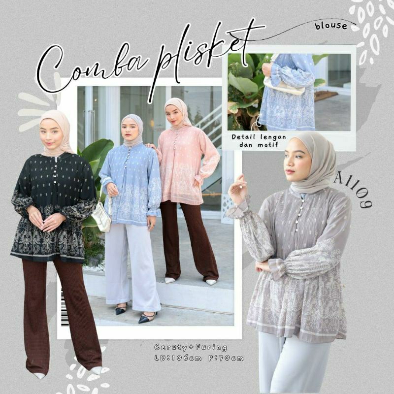 Atasan plisket wanita import bangkok premium Atasan meijiwang