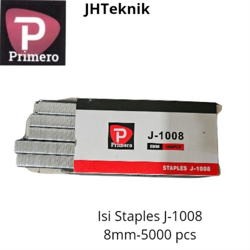 

JHTeknik Isi Staples J-1008 (5000pcs) PRIMERO/Paku Tembak Staples J-1008 PRIMERO/Isi Refill Stapless J-1008 Primero