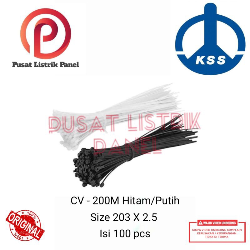kabel ties cv-200M /20 cm ties kabel kss putih hitam