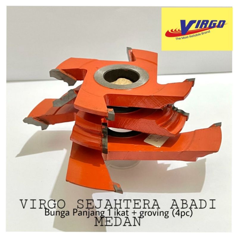 4 MATA PISAU PROFIL ROUTER DUDUK BUNGA PANJANG SPINDLE PINTU KAYU 4pcs