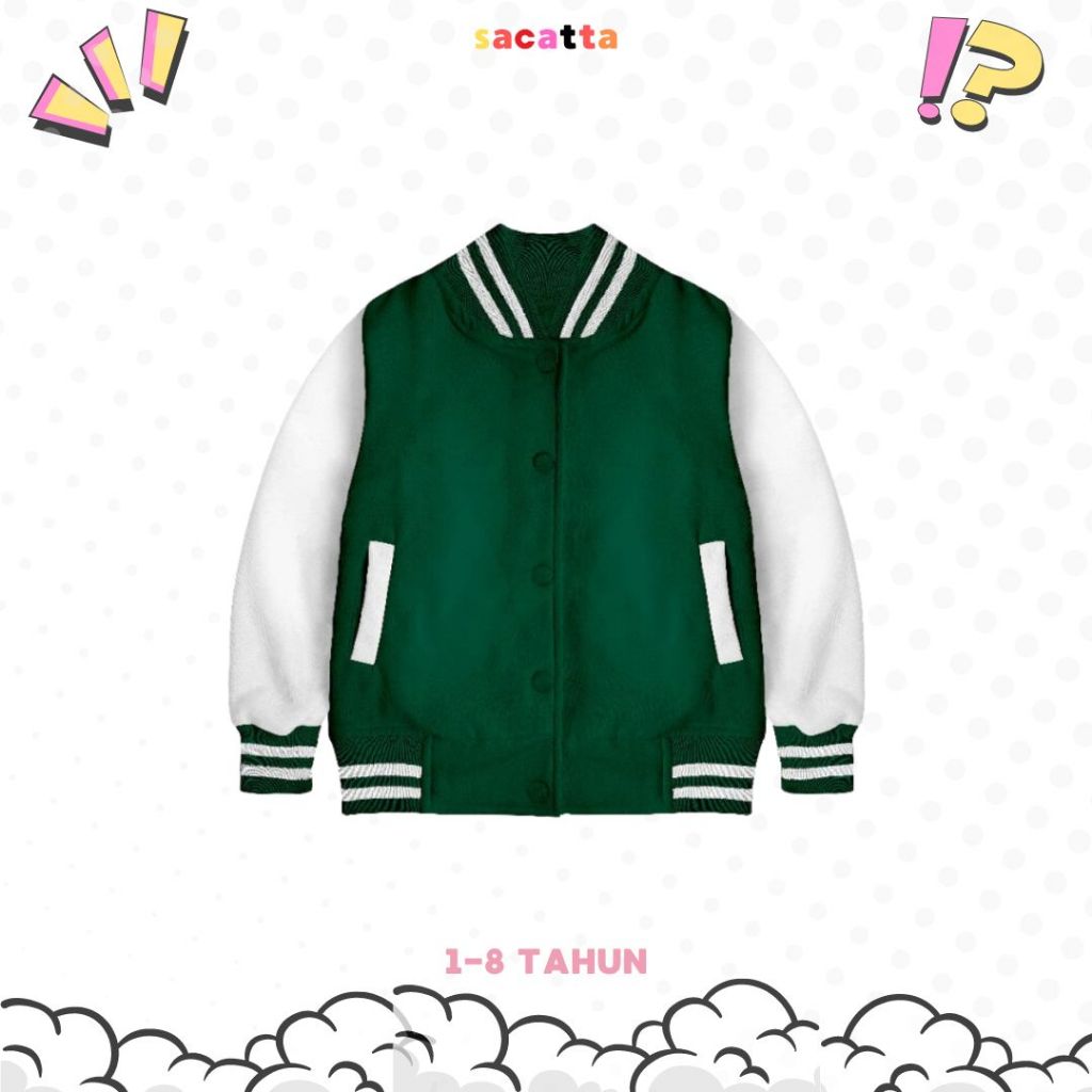 JAKET POLOS ANAK VARSITY BAHAN PLEECE