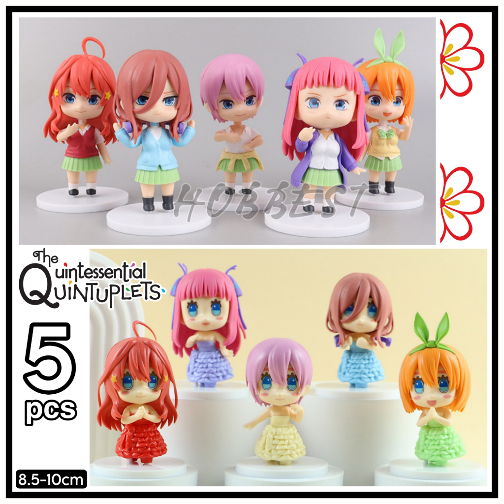 Action Figure GO TOUBUN NO HANAYOME set Miniatur Pajangan Mainan Topper Kue Quintuplets Waifu Gotoub
