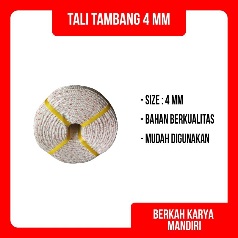 Tali Tambang PPD 4 MM / Tali Tambang Truck / Tali Tambang Plastik  ( METERAN )