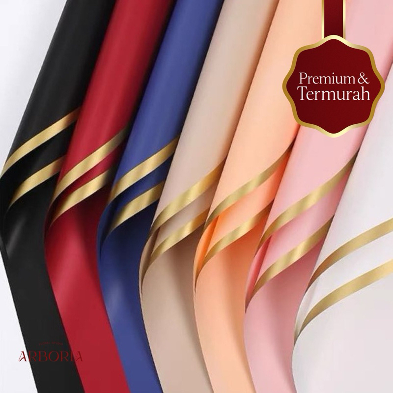 

[TERMURAH!!] SOLID GOLD LINE Flower Wrapping Paper / Kertas Cellophane / Kertas Bunga / Kertas Kado