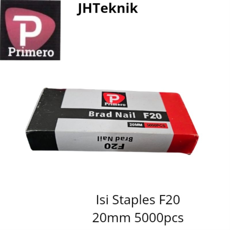 

JHTeknik Isi Staples F20 (5000pcs) PRIMERO/Paku tembak Staples F20 Primero/Isi Refill Staples F20 Primero/Brad Nail F20 Primero