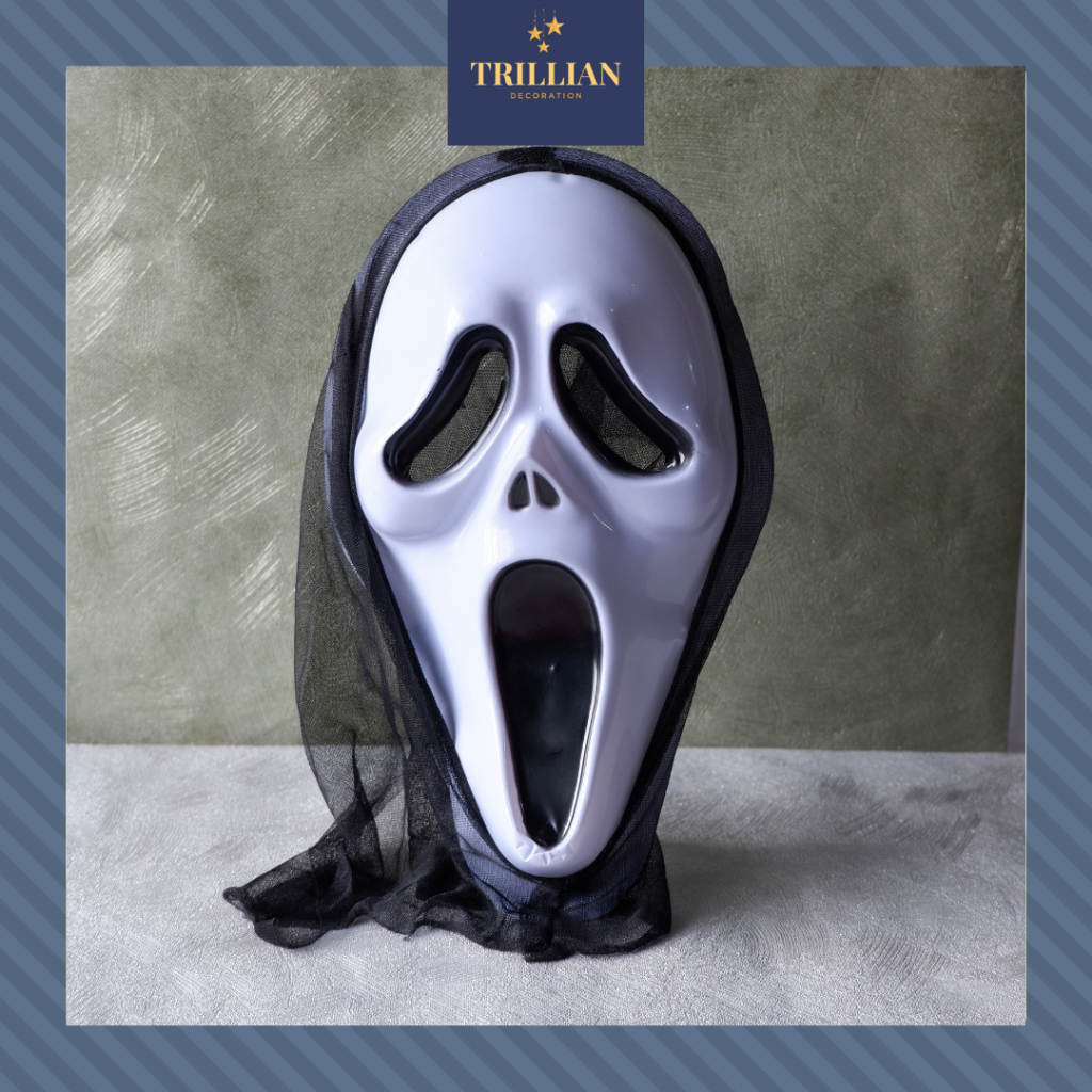Topeng Wajah Haloween Scream medan ready foto asli