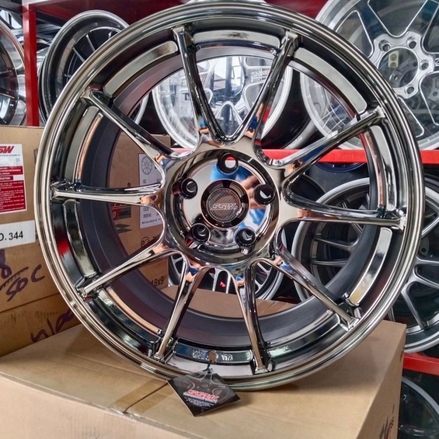 Velg R18 SSW S333 lebar 8,5 ET 25 BLACK CHROME velg ring 18 reborn crv