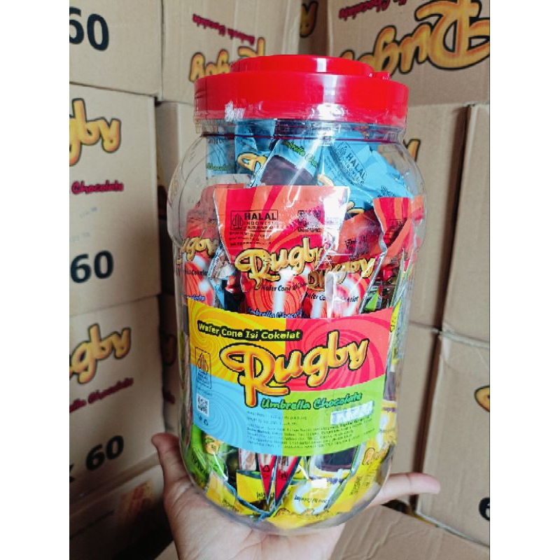 

RUGBY WAFER CONE ISI COKELAT ISI 60PCS