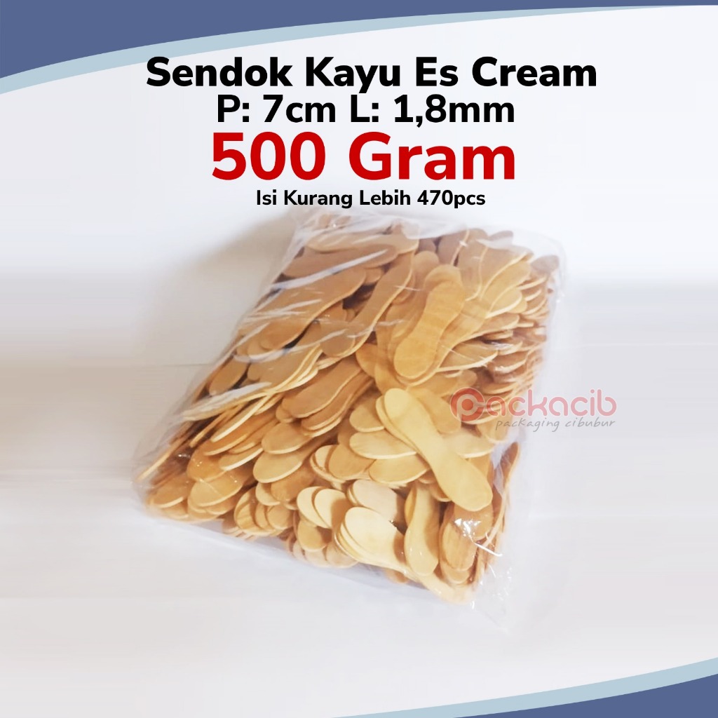 [Isi 500gr] Sendok Kayu Es Krim | Sendok es krim kayu pinus import | Sendok Es Krim bahan premium