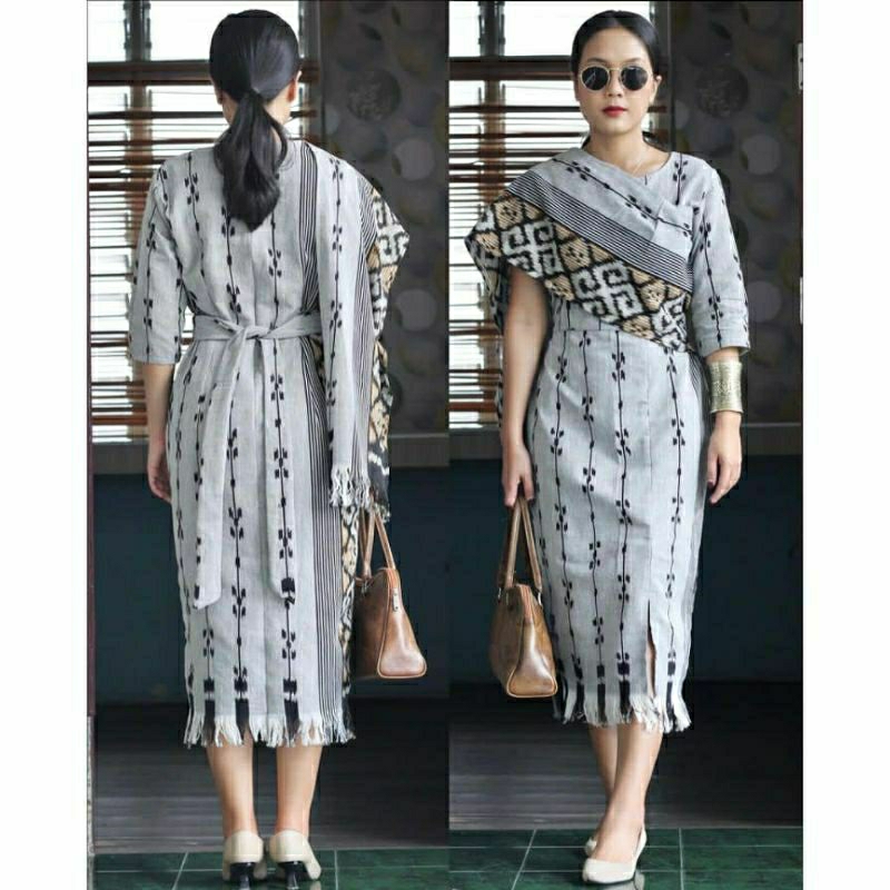 baju tenun dress wanita tenun jepara