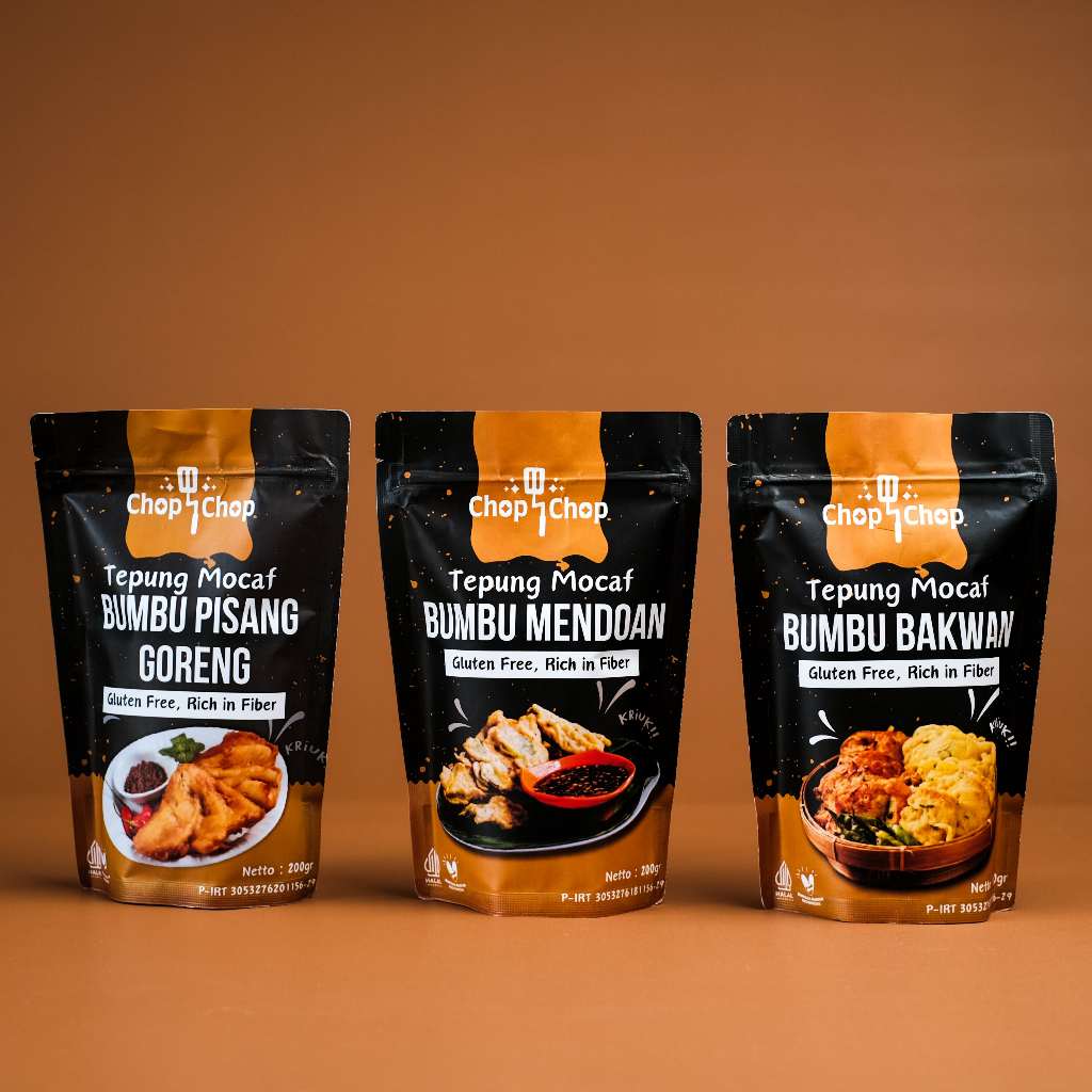 

Chop Chop Tepung Mocaf Bakwan - Gluten Free Organik - Tepung Sehat Rendah Kalori 200gram