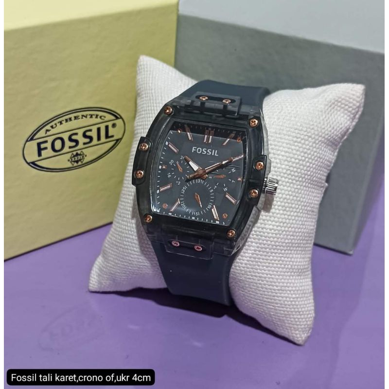 Jam Tangan Wanita Lagi Viral F-6777 Rubber Free Box Tanggal Aktif Chrono Off