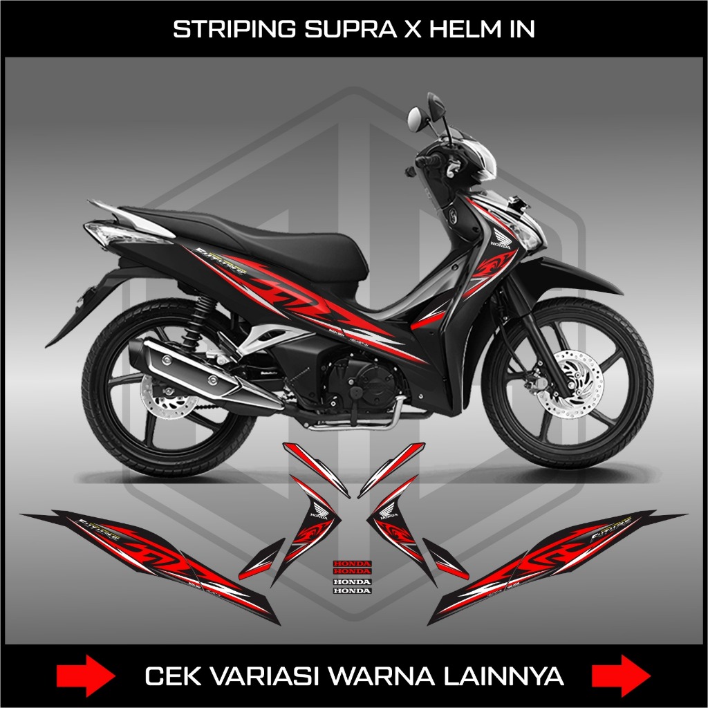 STICKER STRIPING HONDA SUPRA X 125 HELM IN / STIKER LIST BODY MOTOR SUPRA HELM IN 125