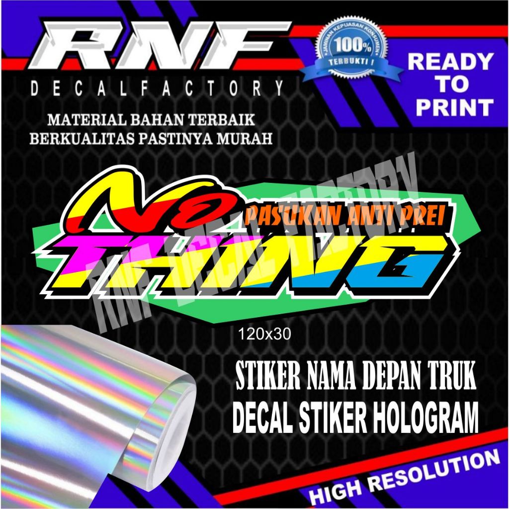 DECAL STIKER HOLOGRAM KABIN DEPAN TRUK