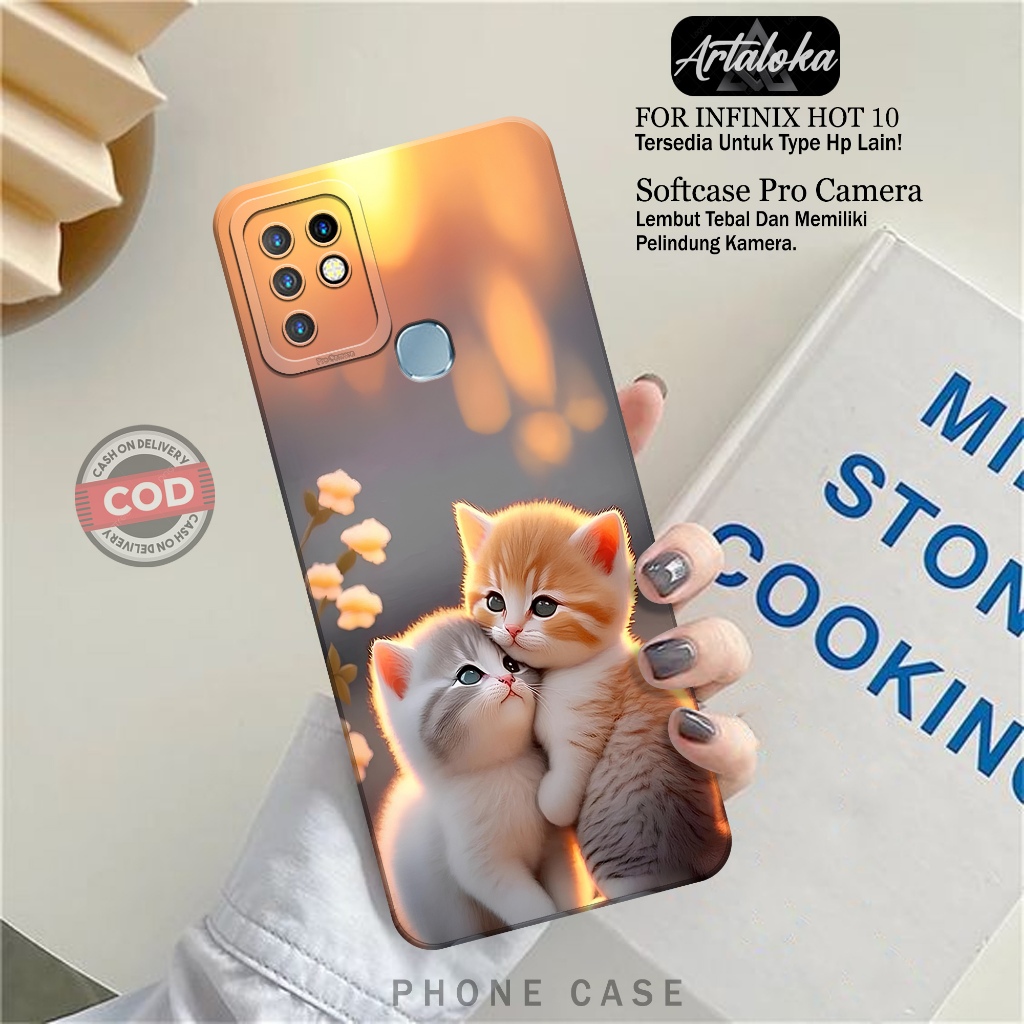 Case Hp Infinix Hot 10 Fashion Case Kucing Softcase Infinix Hot 10 Silikon TPU Pro Camera Casing Inf