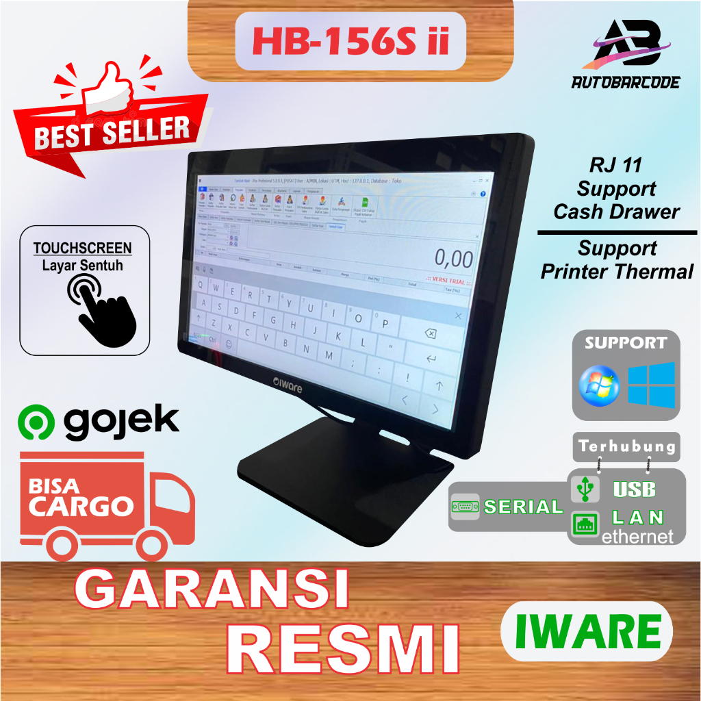 All in One PC Windows IWARE HB 156S ii Desktop Kasir Minimarket Resto Cafe Restoran Touchscreen 156